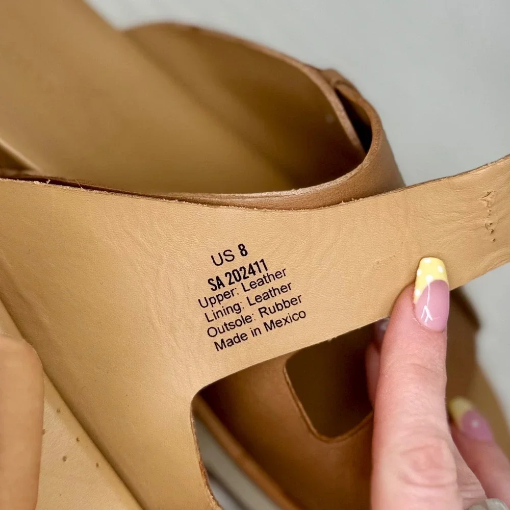 Nisolo Ella Go-To Flatform Women's 8 Sandal Almond Leather Double Strap Slide